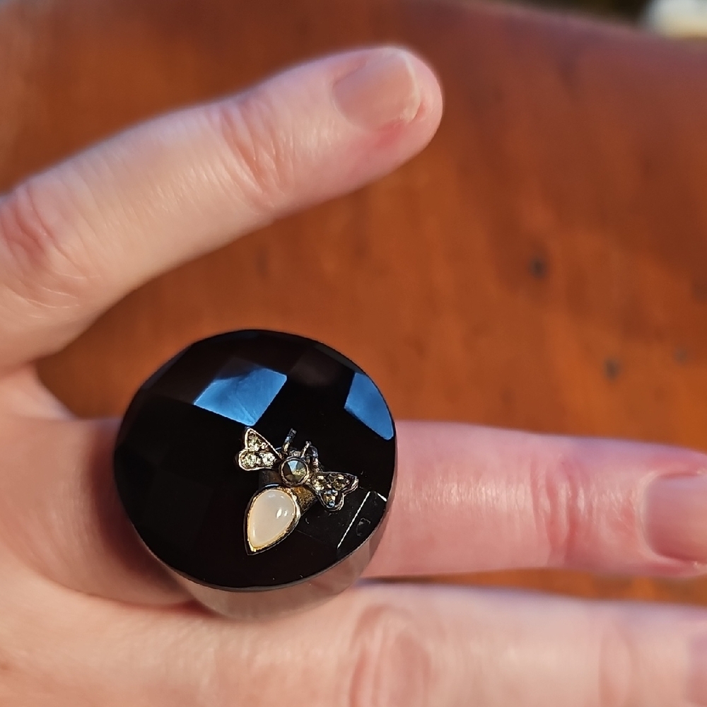 Early Alexis Bittar Onyx Ring Size 7.5.